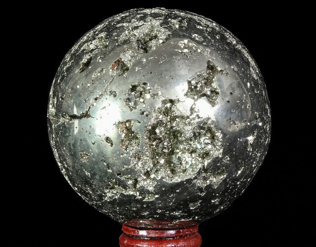 Polished Pyrite Sphere - Peru #65868